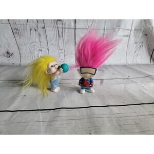 Vintage Applause Troll Baby Yellow Hair Burger King Pink Hair Troll